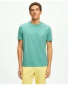 Brooks Brothers Washed Supima Cotton Logo Crewneck T-shirt In Soft Green
