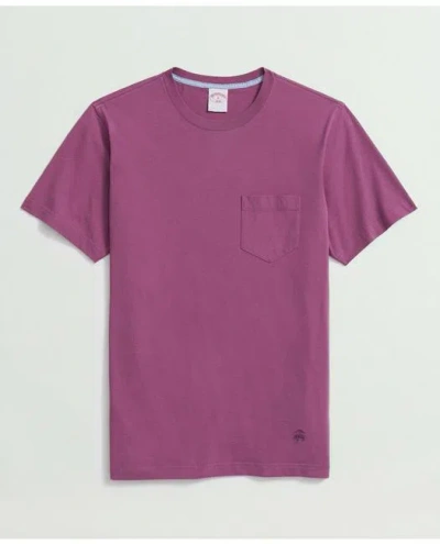 Brooks Brothers Washed Supima Cotton Pocket Crewneck T-shirt | Amethyst | Size Small