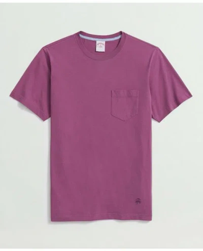 Brooks Brothers Washed Supima Cotton Pocket Crewneck T-shirt In Amethyst