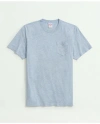 Brooks Brothers Washed Supima Cotton Pocket Crewneck T-shirt | Light Blue Heather | Size Large