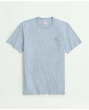 Brooks Brothers Washed Supima Cotton Pocket Crewneck T-shirt In Light Blue Heather