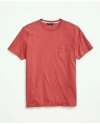 Brooks Brothers Washed Supima Cotton Pocket Crewneck T-shirt In Light Red