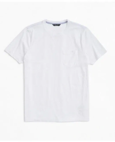 Brooks Brothers Washed Supima Cotton Pocket Crewneck T-shirt In White