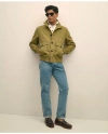 Brooks Brothers Water-repellent Stand Collar Twill Jacket In Dark Green
