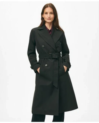 Brooks Brothers Water-resistant Trench Coat In Black