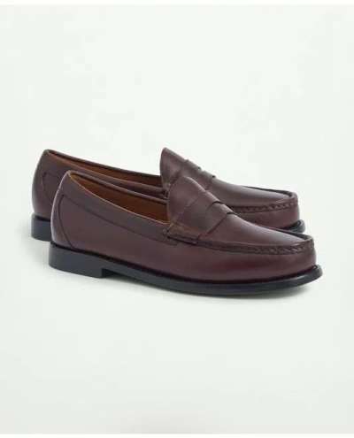 Brooks Brothers Westport Penny Loafers In Brown