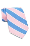 Brooks Brothers Wide Diagonal Stripe Tie In Pink
