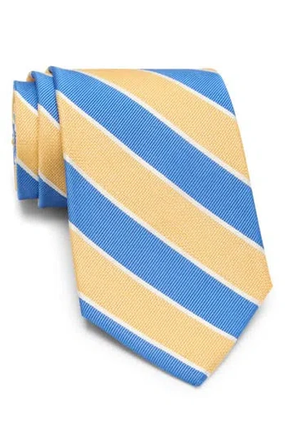 Brooks Brothers Wide Diagonal Stripe Tie In Yellow