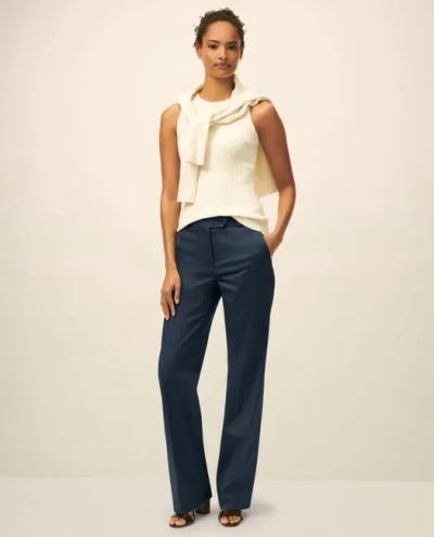 Brooks Brothers Wide Leg Advantage Chino Pants In Blue
