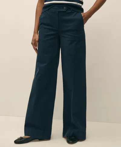 Brooks Brothers Wide Leg Cotton Twill Trouser