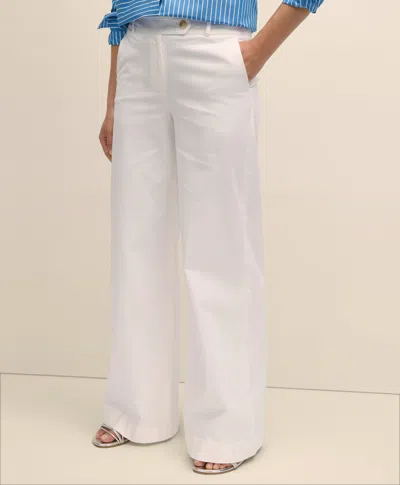 Brooks Brothers Wide Leg Cotton Twill Trouser