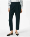 Brooks Brothers Easy Fit, Elastic Back Fine Twill Stretch Crepe Pants In Navy