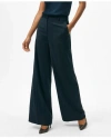 Brooks Brothers Wide Leg Trousers In Pinstripe Flannel Merino Wool Blend In Navy