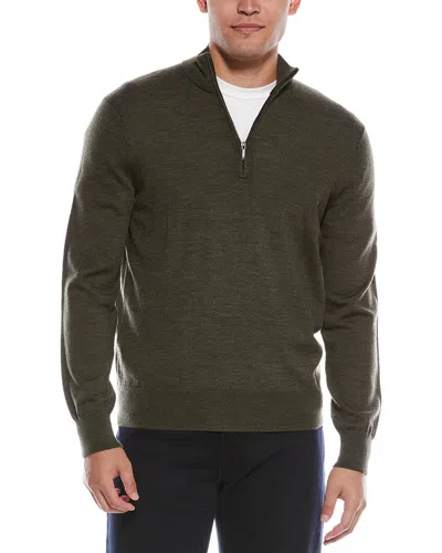 BROOKS BROTHERS BROOKS BROTHERS WOOL 1/2-ZIP CARDIGAN