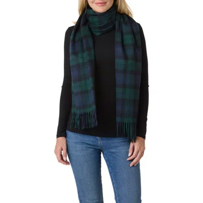 Brooks Brothers Wool & Cashmere Black Watch Wrap In Blue