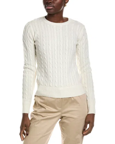 Brooks Brothers Cashmere Crewneck Sweater In White