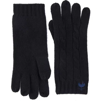 Brooks Brothers Wool & Cashmere Cable Tech Gloves In Black