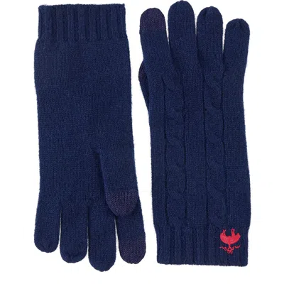 Brooks Brothers Wool & Cashmere Cable Tech Gloves In Blue