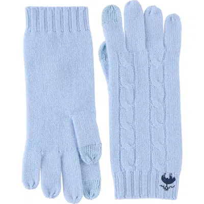 Brooks Brothers Wool & Cashmere Cable Tech Gloves In Blue
