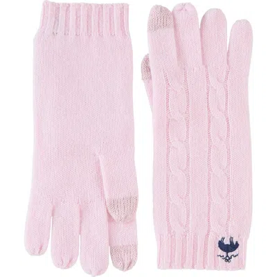 Brooks Brothers Wool & Cashmere Cable Tech Gloves In Blue