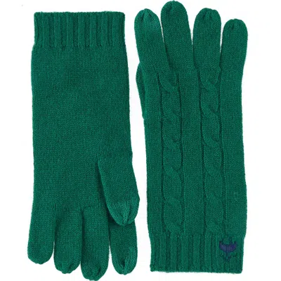 Brooks Brothers Wool & Cashmere Cable Tech Gloves In Green