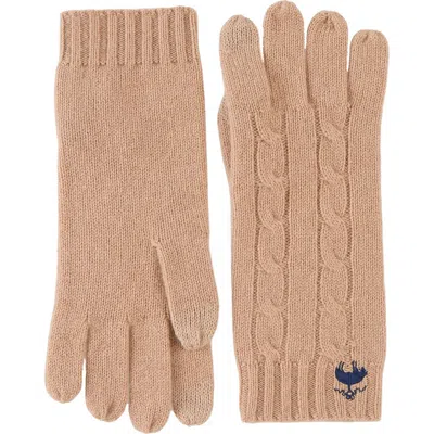 Brooks Brothers Wool & Cashmere Cable Tech Gloves In Nude