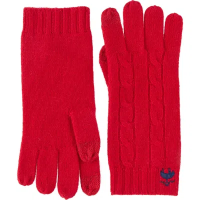 Brooks Brothers Wool & Cashmere Cable Tech Gloves In Red