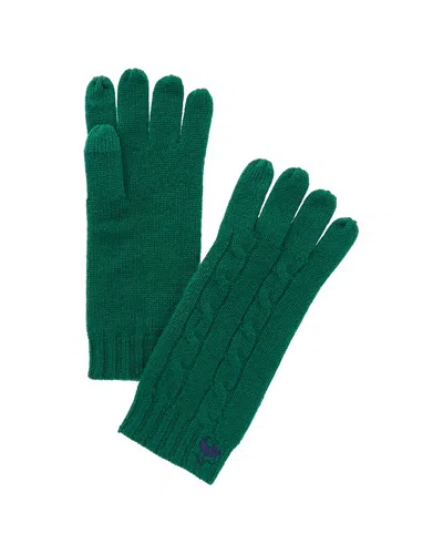 Brooks Brothers Wool & Cashmere-blend Cable Gloves In Green