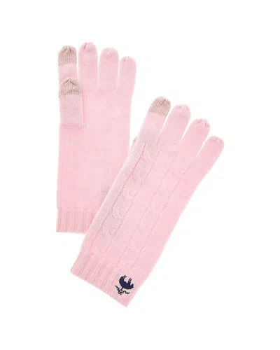 Brooks Brothers Wool & Cashmere-blend Cable Gloves In Pink