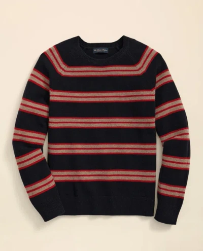 Brooks Brothers Wool Archive Stripe Sweater In Black