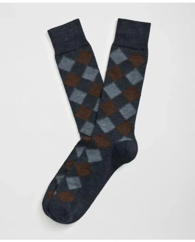Brooks Brothers Wool Blend Argyle Socks In Blue