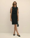 Brooks Brothers Wool Blend Belted Boucle Sheath In Black