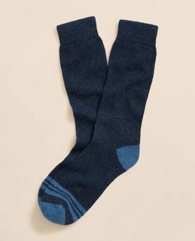 Brooks Brothers Wool-blend Cap Toe Striped Socks In Blue