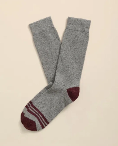 Brooks Brothers Wool-blend Cap Toe Striped Socks In Gray
