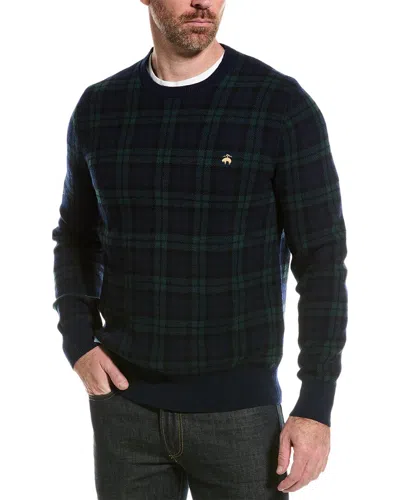 Brooks Brothers Wool-blend Crewneck Sweater In Green