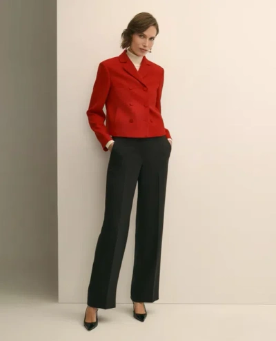 Brooks Brothers Wool Blend Cropped Double-breasted Jacket In Red