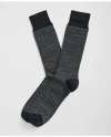 Brooks Brothers Wool Blend Herringbone Socks In Blue