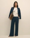 Brooks Brothers Wool Blend Hopsack Wide-leg Pants In Gray
