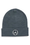 Brooks Brothers Wool Blend Patch Cuffed Beanie In Gray