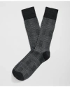 Brooks Brothers Wool Blend Prince Of Wales Socks In Grey