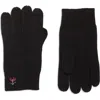 Brooks Brothers Wool Blend Rib Knit Gloves In Black