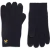 Brooks Brothers Wool Blend Rib Knit Gloves In Blue