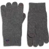 Brooks Brothers Wool Blend Rib Knit Gloves In Gray