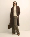 Brooks Brothers Wool Blend Shawl-collar Wrap Coat In Brown