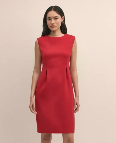 Brooks Brothers Wool Blend Tulip Sheath Dress In Red