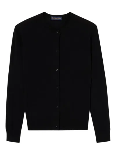 Brooks Brothers Wool Cardigan In Black