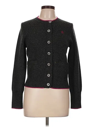 Pre-owned Brooks Brothers Wool Cardigan Sweater In Black