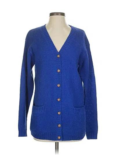 Pre-owned Brooks Brothers Wool Cardigan Sweater In Blue