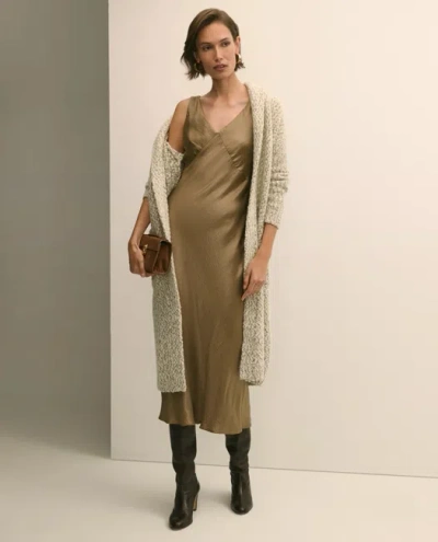 Brooks Brothers Wool-cashmere Long Cardigan Sweater In Green