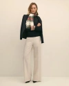 Brooks Brothers Wool Flannel High Waisted Wide-leg Pant In Neutral